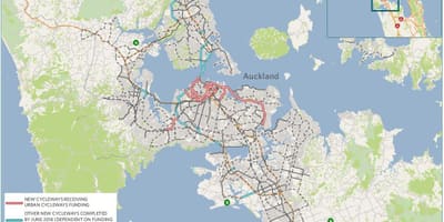 خريطة cycleway أوكلاند خريطة
